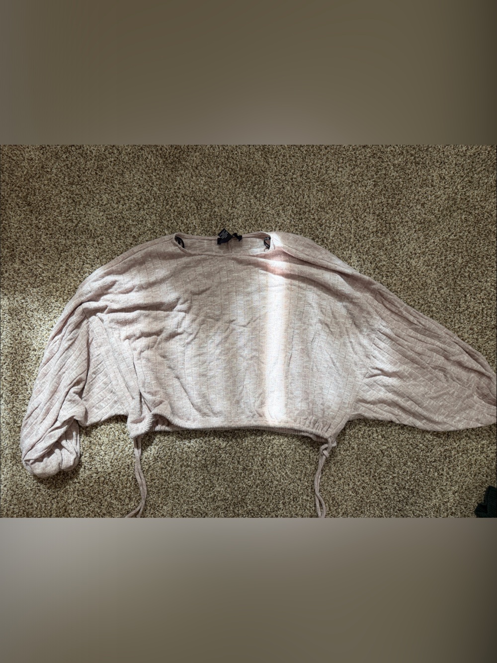 Forever 21 Light Pink Dolman Sleeve Knit Sweatshirt with Side Ties